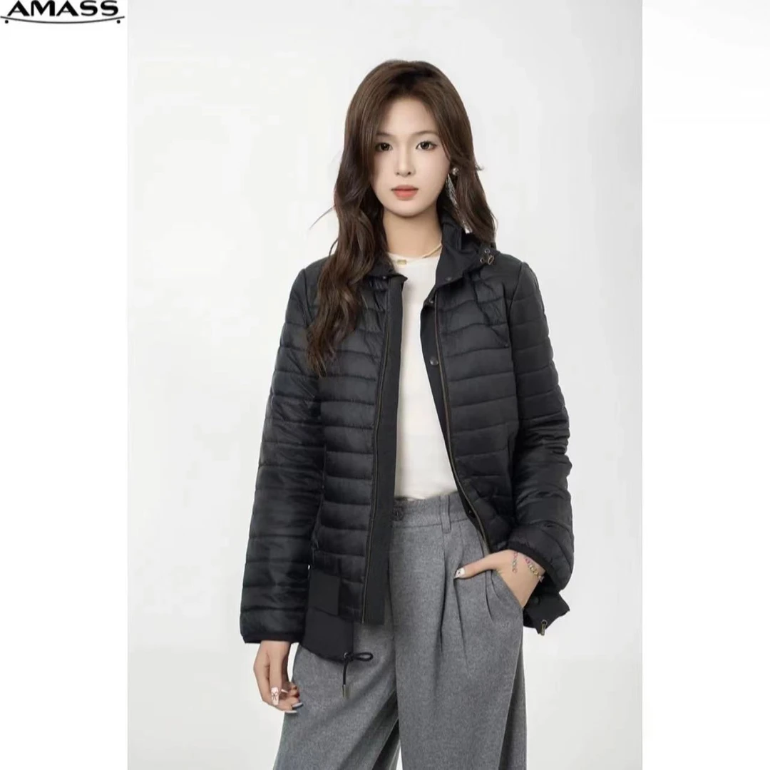 阿玛施AMASS新款基本款百搭气质保暖简约冬日棉服外套女装5400835