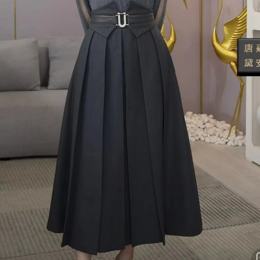 现货2025秋冬新款【TX-1591-1】气质高级超高腰设计感满满半身裙