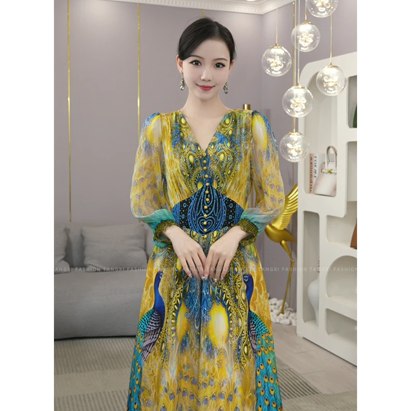 唐熹现货2025夏季新款【4681】法式小众高级感女装大裙摆连衣裙子女