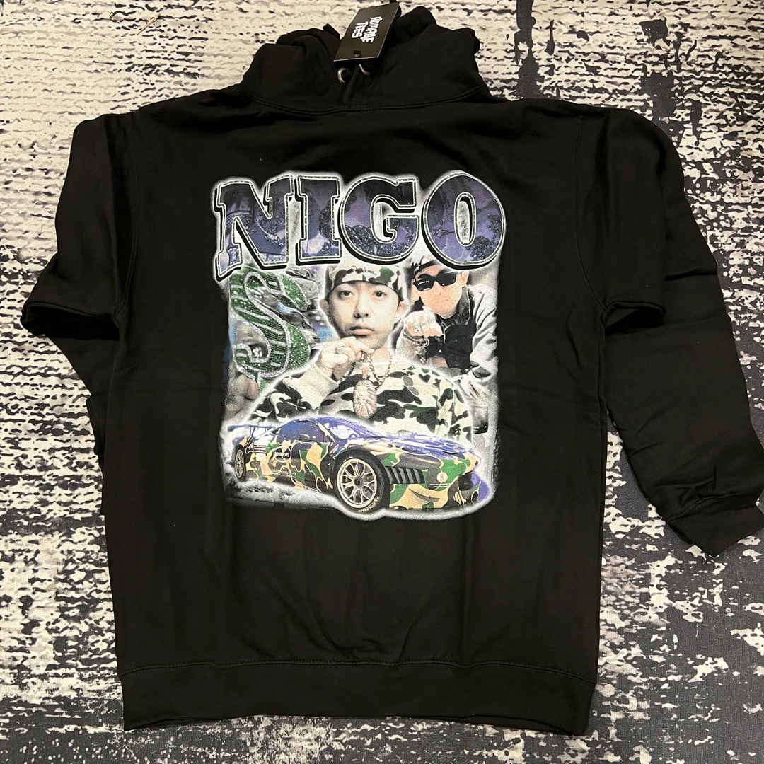 【山哥AL】HOMAGE TEE nigo系列 黑色连帽卫衣