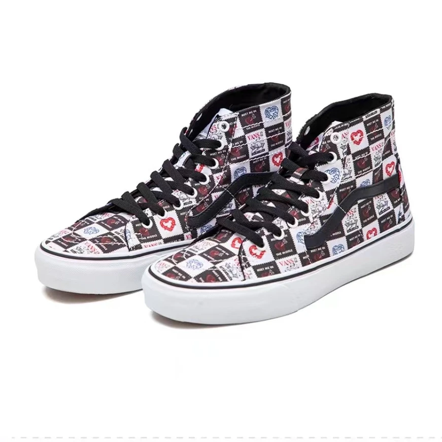 【山哥AL】Vans SK8 桃心棋盘格 高帮 板鞋 黑白 VN0A4U16B0A