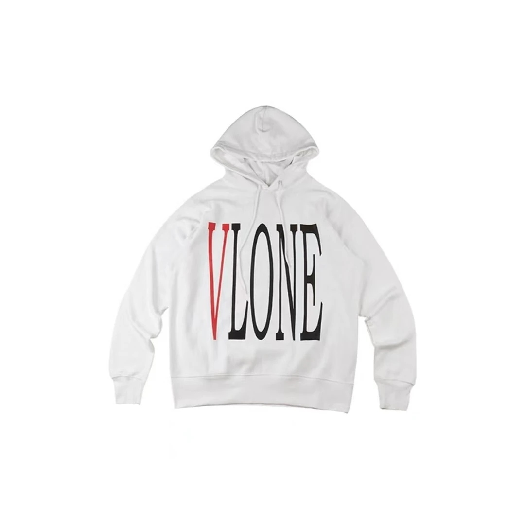 【山哥AL】VLONE 白色红白字母连帽卫衣 潮流服饰