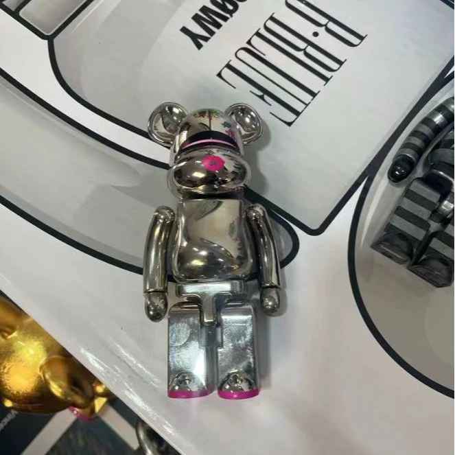 【无盒介意勿拍】bearbrick积木熊 银红唇 200% 超合金