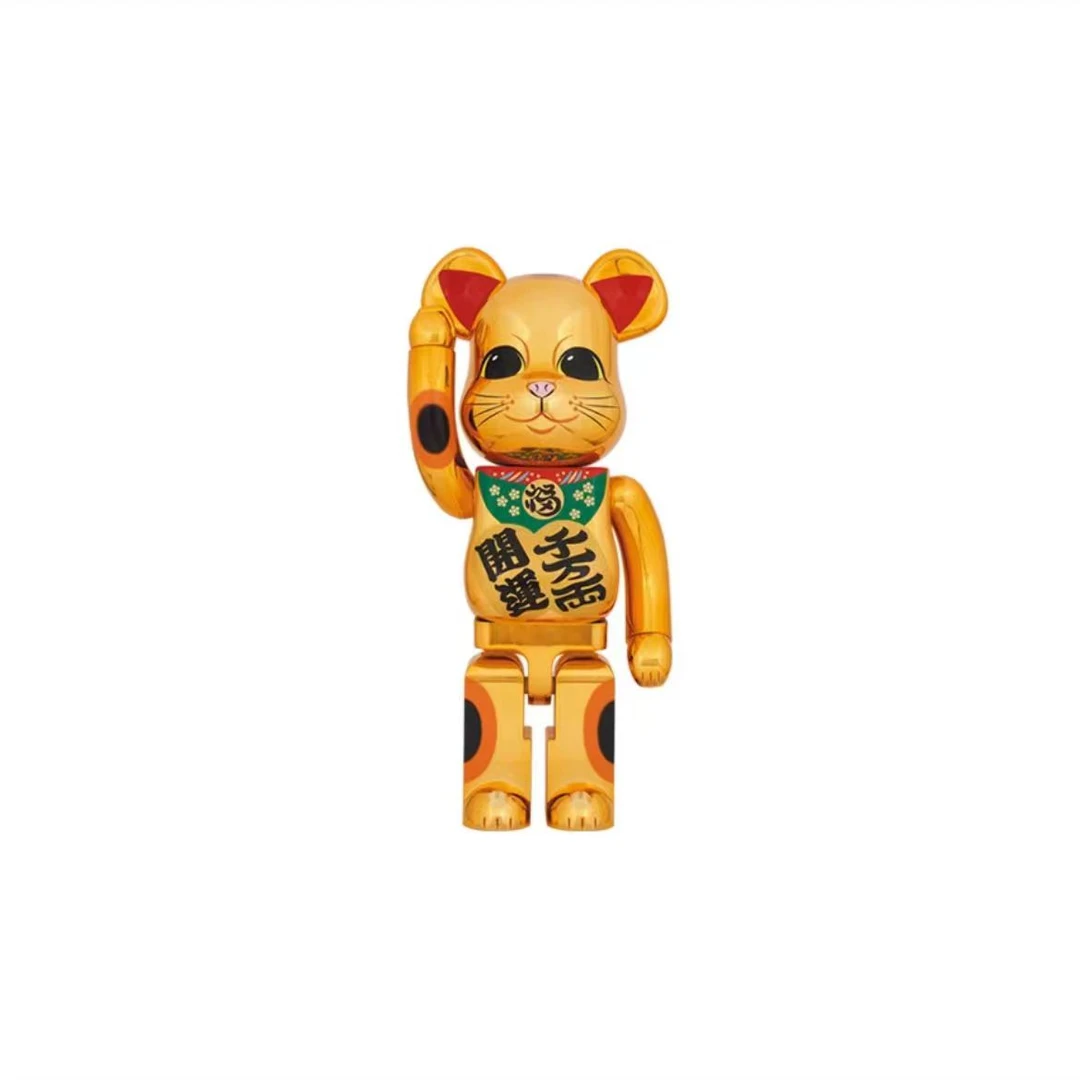 bearbrick积木熊 招财猫金色电镀开运千万两 1000%