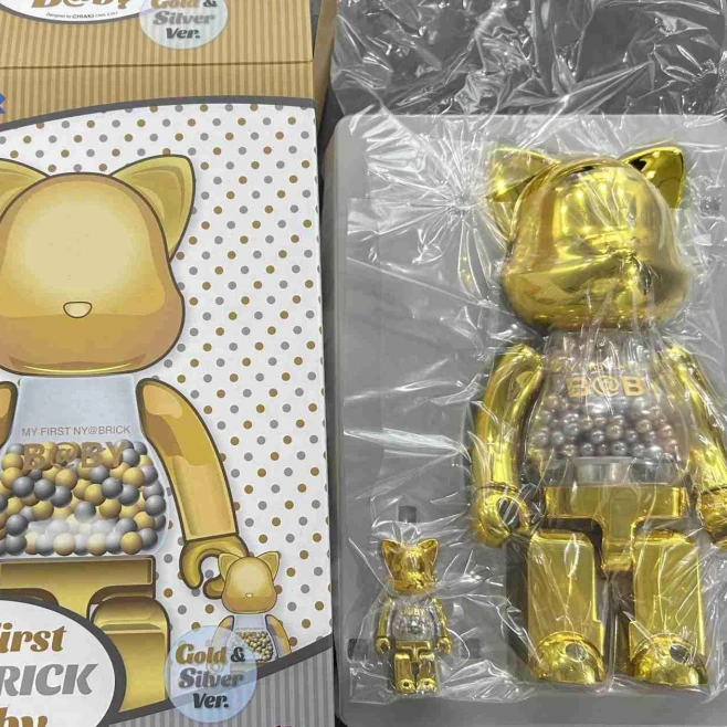 【山哥ST】bearbrick积木熊 金银猫千秋 400%