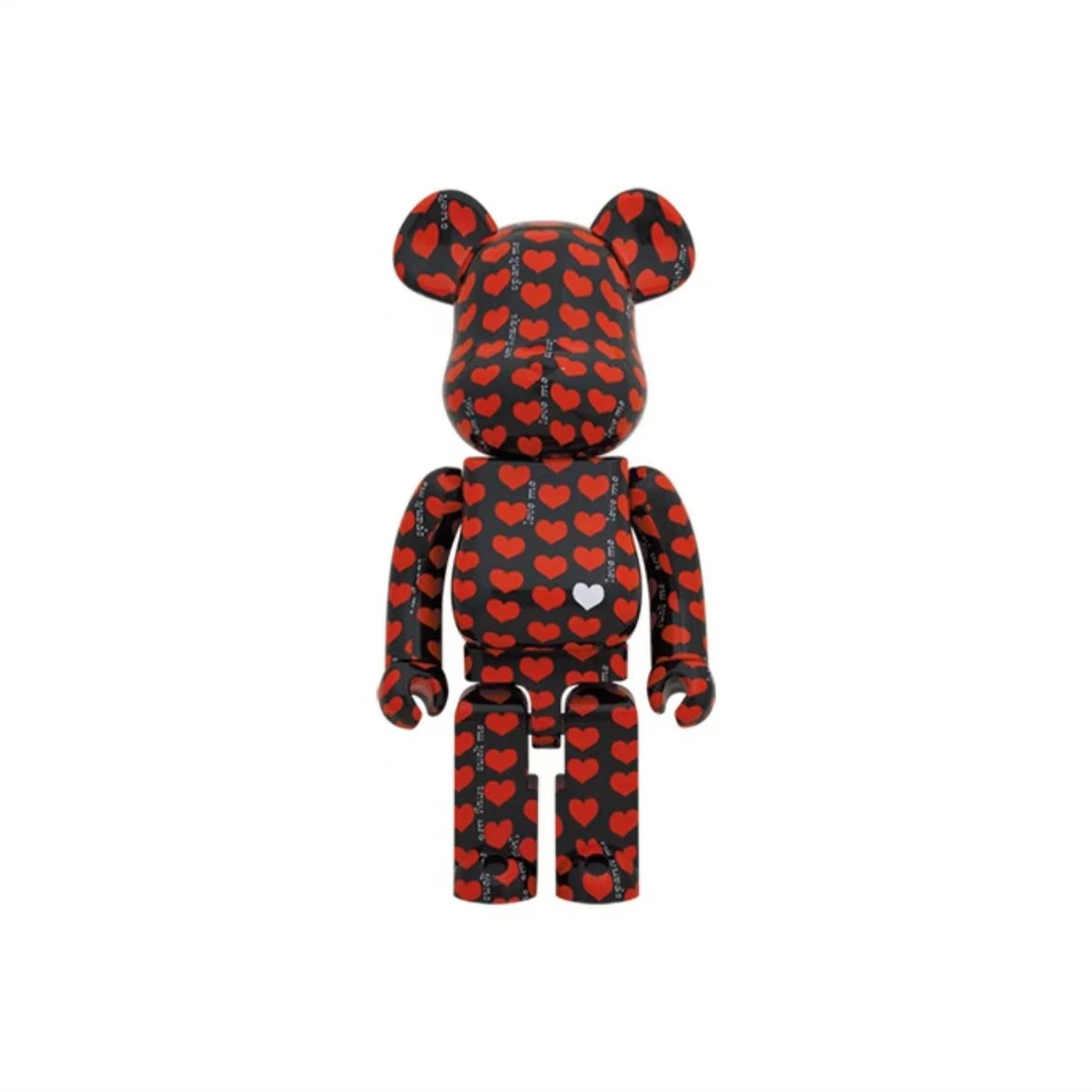【山哥st】bearbrick积木熊 黑皮红心 1000%