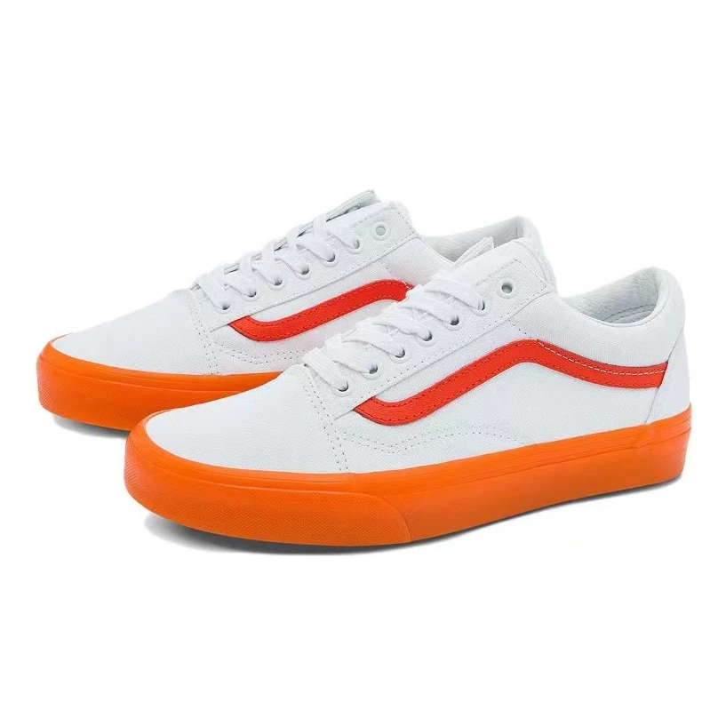 【山哥AL】Vans 小脏橘 侧边条纹 低帮 板鞋 白橙 VN0000SBZ34