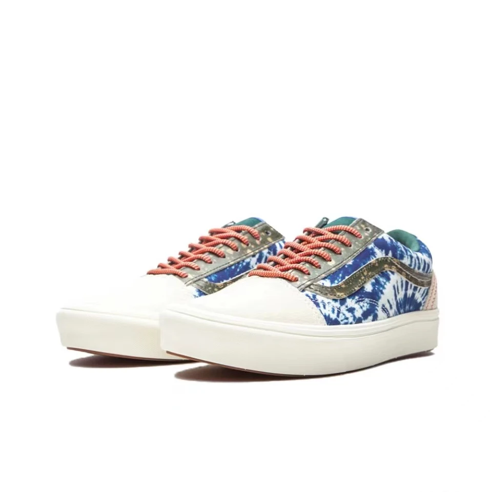【山哥AL】Vans Tie-dye 透气耐磨防滑 低帮休闲板鞋 白蓝色