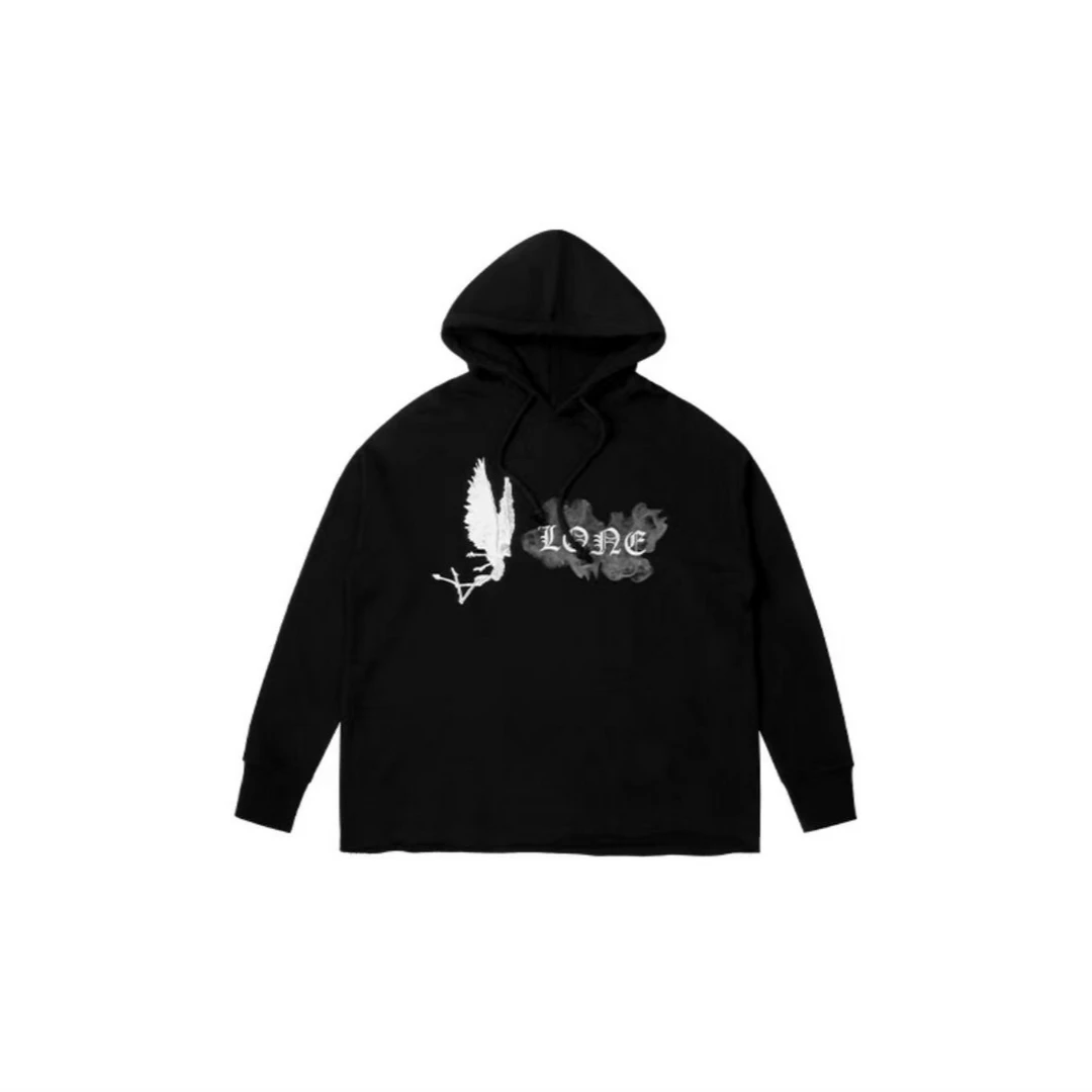 【山哥01】VLONE 黑烟雾 黑色连帽卫衣 潮流服饰
