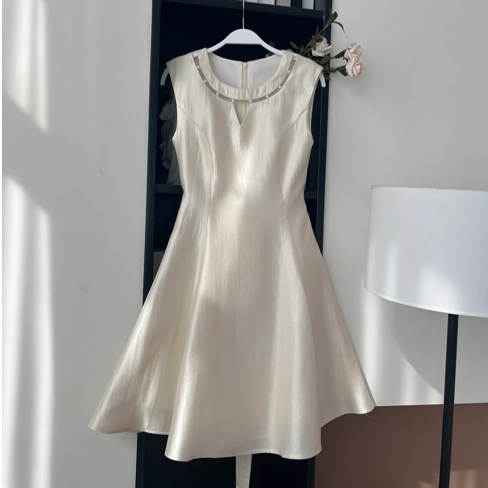 拉夏贝尔2024夏季新款复古气质收腰中长款女装连衣裙 2713 JCK