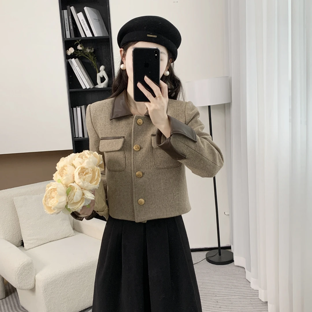 拉夏贝尔25现货秋新轻羽绒热力白鸭绒保暖气质小香外套 33734 LSC