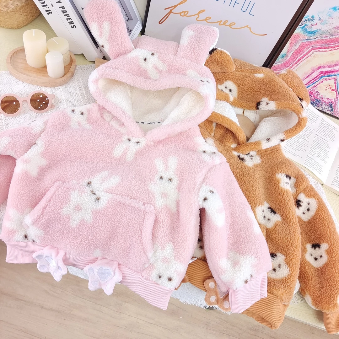 【超厚带帽卫衣】冬季儿童韩里韩气超厚韩版加绒连帽保暖摇粒绒卫衣