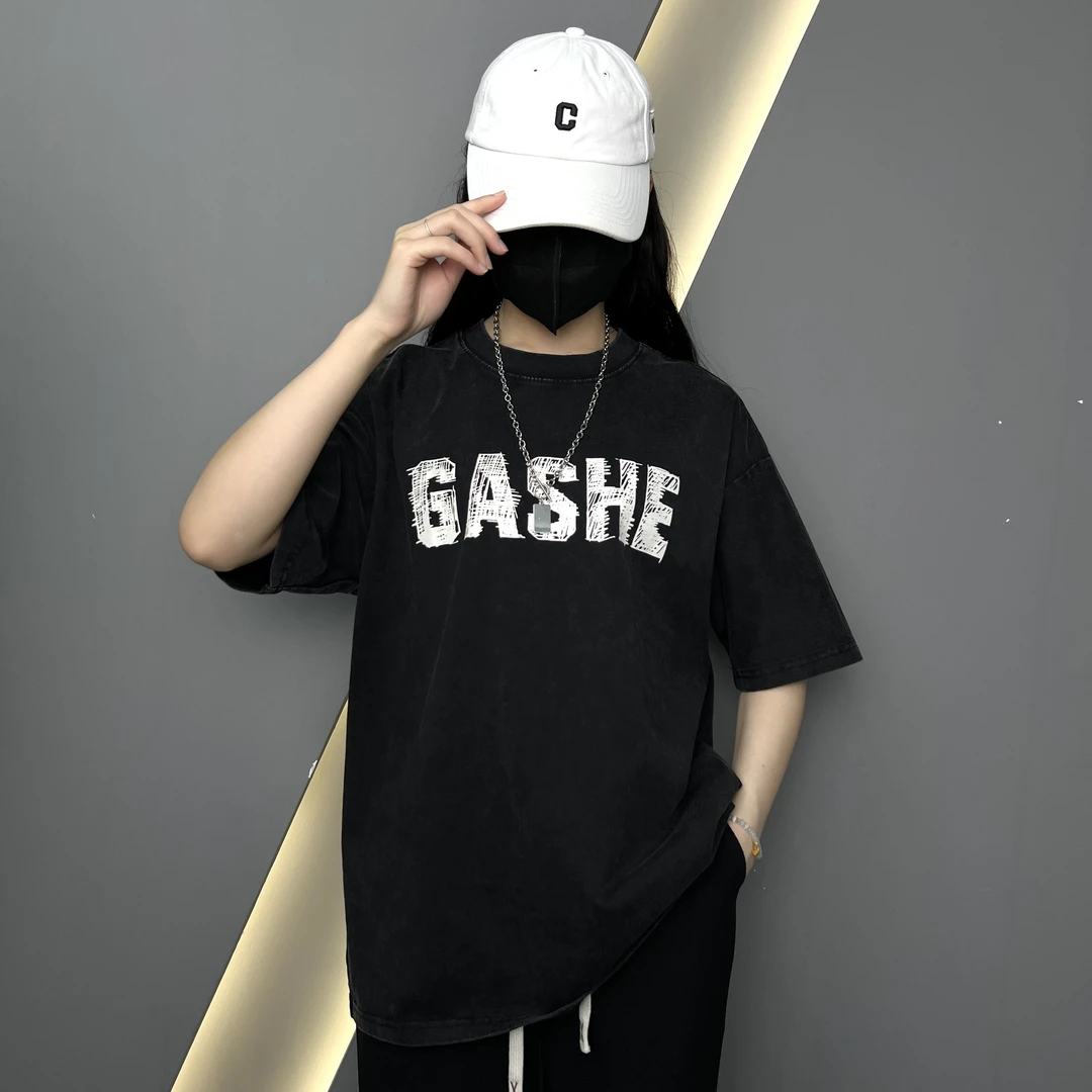 2024新款时尚休闲情侣夏季宽松潮流印花圆领百搭个性ins韩版T恤