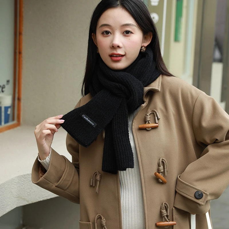 2023纯色鬼怪同款女秋冬季时尚外搭防寒短款两用保暖学生围巾围脖