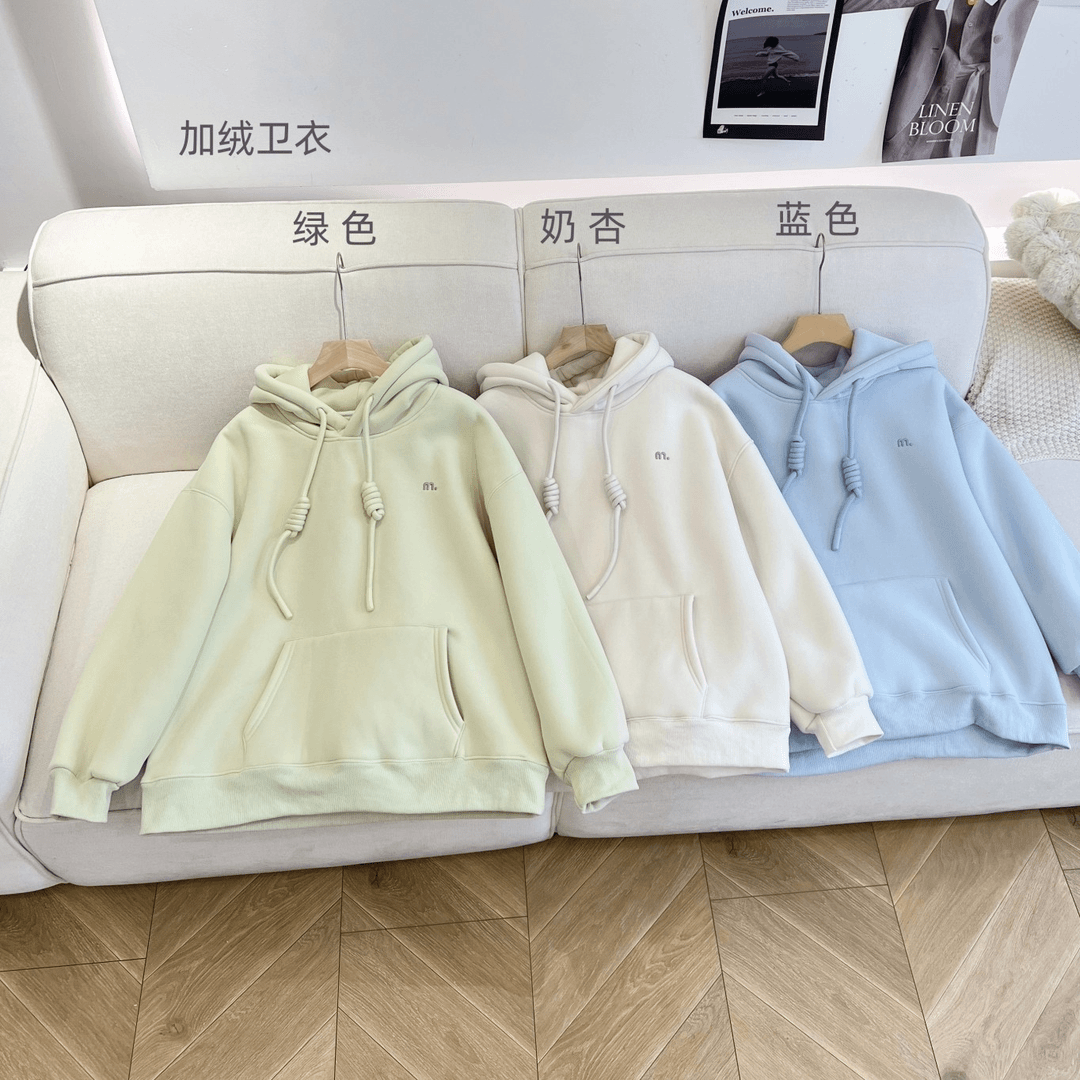 加绒超厚型~一件过冬加绒保暖连帽卫衣~