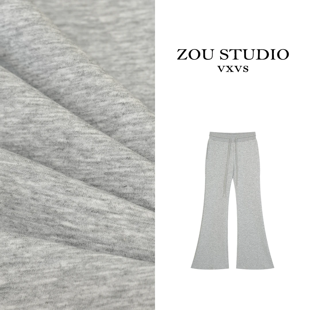 ZOU STUDIO *VXVS* 原始美感  百搭舒适纯色抽绳休闲裤0052