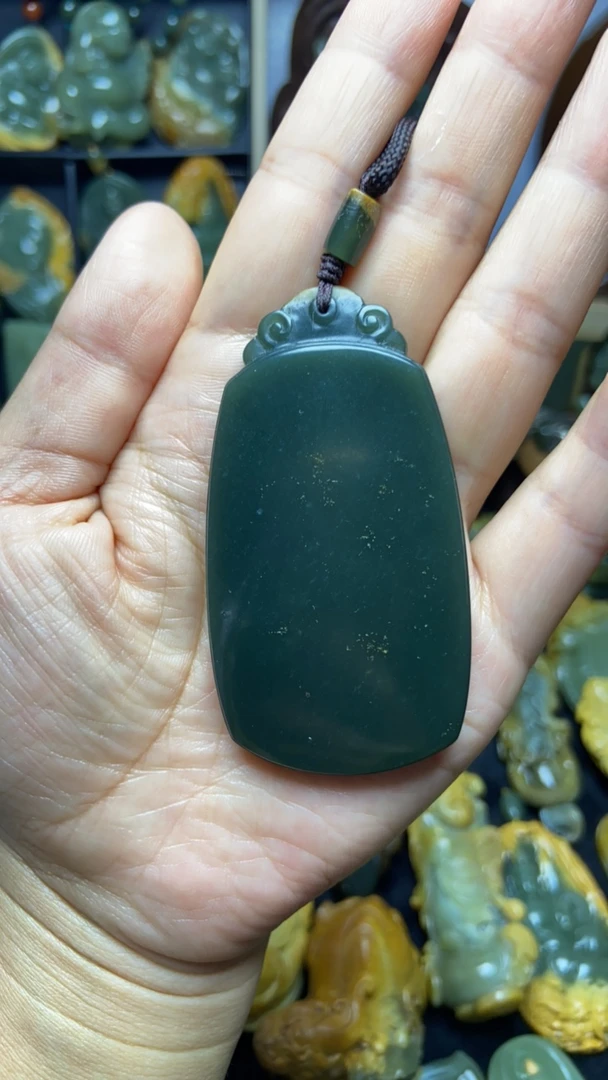 析木河磨玉平安牌吊坠仿古时尚挂坠精美