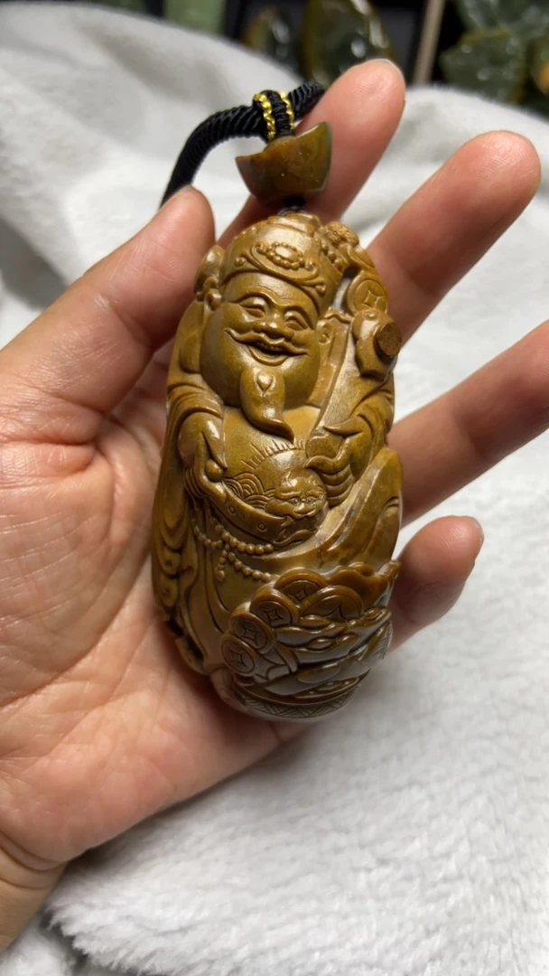 析木河磨玉财神手把