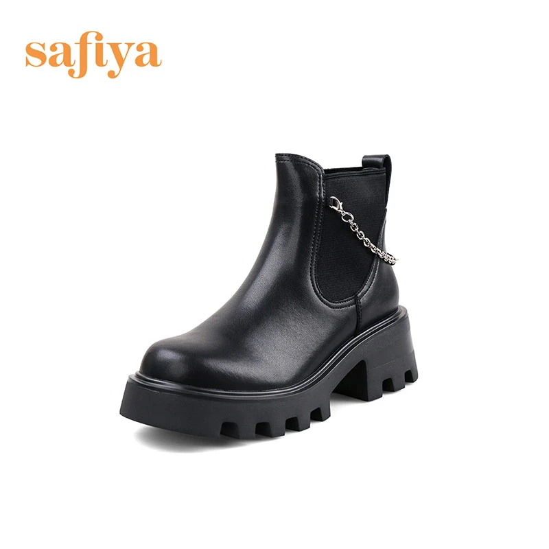 【店播】Safiya/索菲娅厚底烟筒靴22秋冬短靴切尔西靴SF24116067