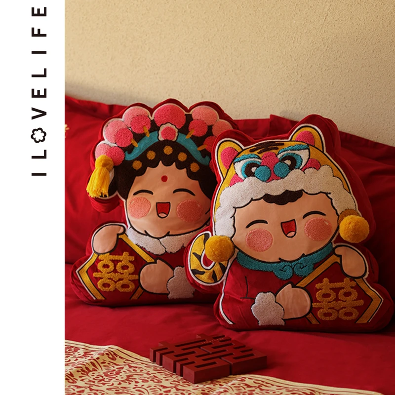 新婚高档压床娃娃一对2025最新款传统抱枕滚床娃娃婚房松弛高级感
