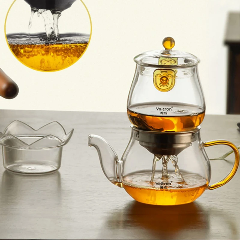 唯成 高端玻璃功夫茶具套装 茶水分离自动过滤茶壶懒人创意泡茶器