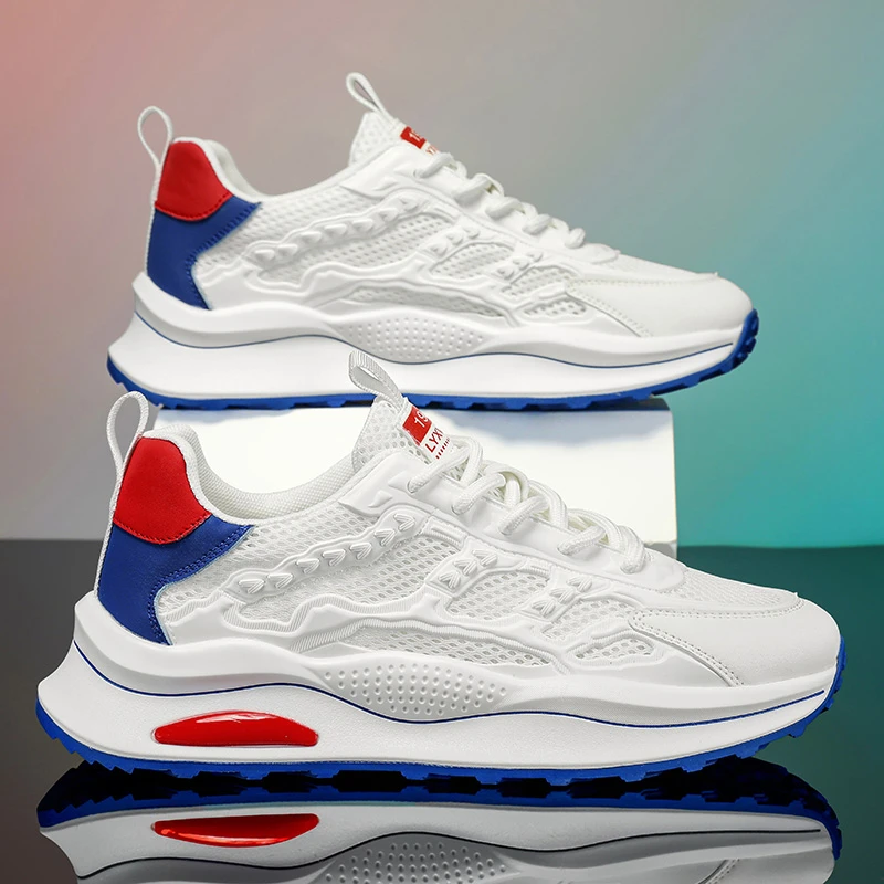 莆田男鞋2024新款小白鞋子男款潮鞋百搭网鞋增高休闲运动男士鞋子