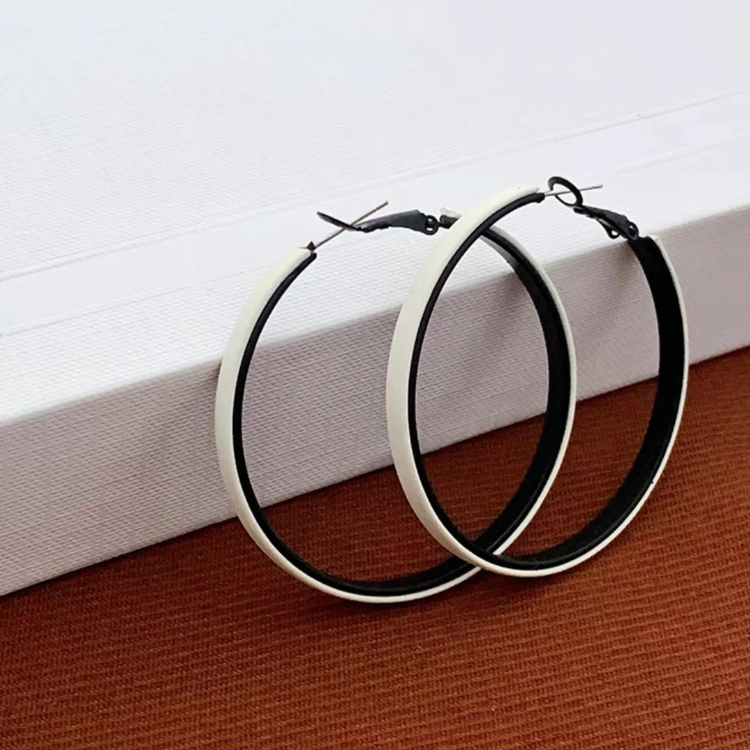 钛钢耳饰 欧美简约气质大圆圈耳环高级感小众独特耳圈夸张耳钉