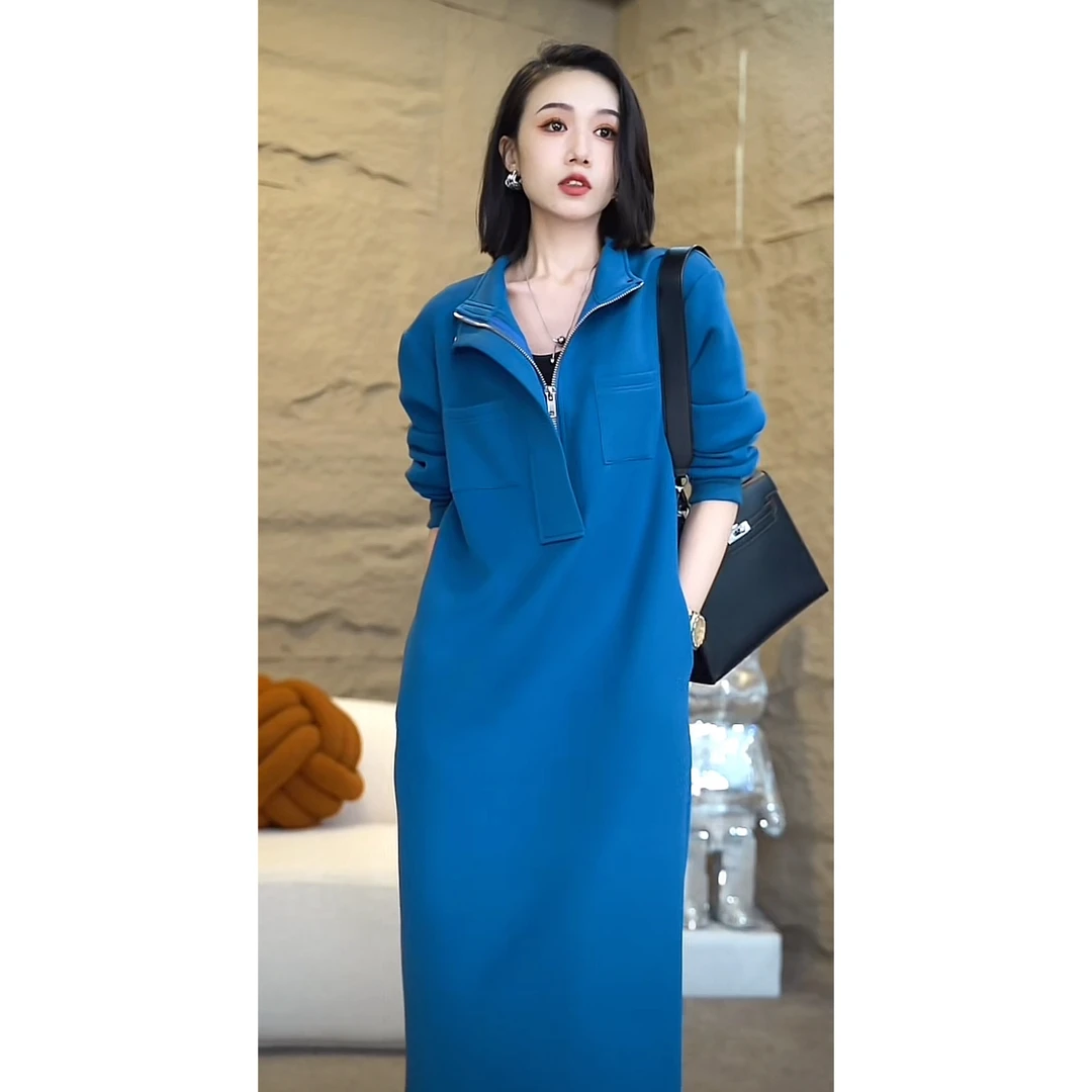 欧颍昇女款连衣裙轻奢小众高级感女装百搭洋气上档次气质裙子6926