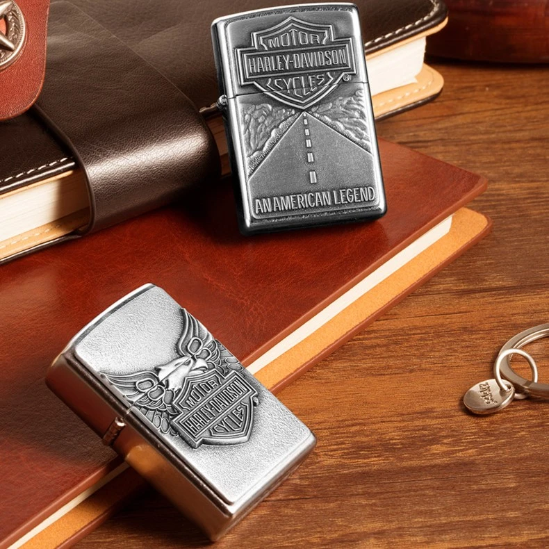 ZIPPO/之宝打火机美版哈雷鹰哈雷传奇公路徽章中秋国庆送男友礼物