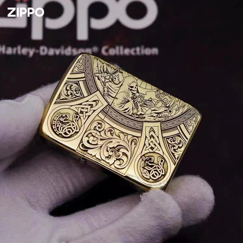 【ZIPPO】原装双面复刻五面黄铜天启四骑士防风帅气个性DY9913FK