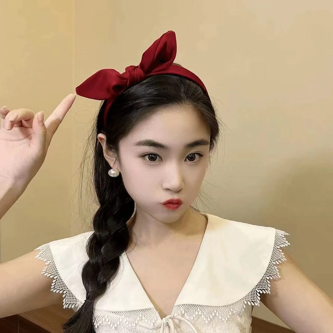 玫瑰的故事黄亦玫同款蝴蝶结发箍女高颅顶发捆复古气质兔耳朵头箍