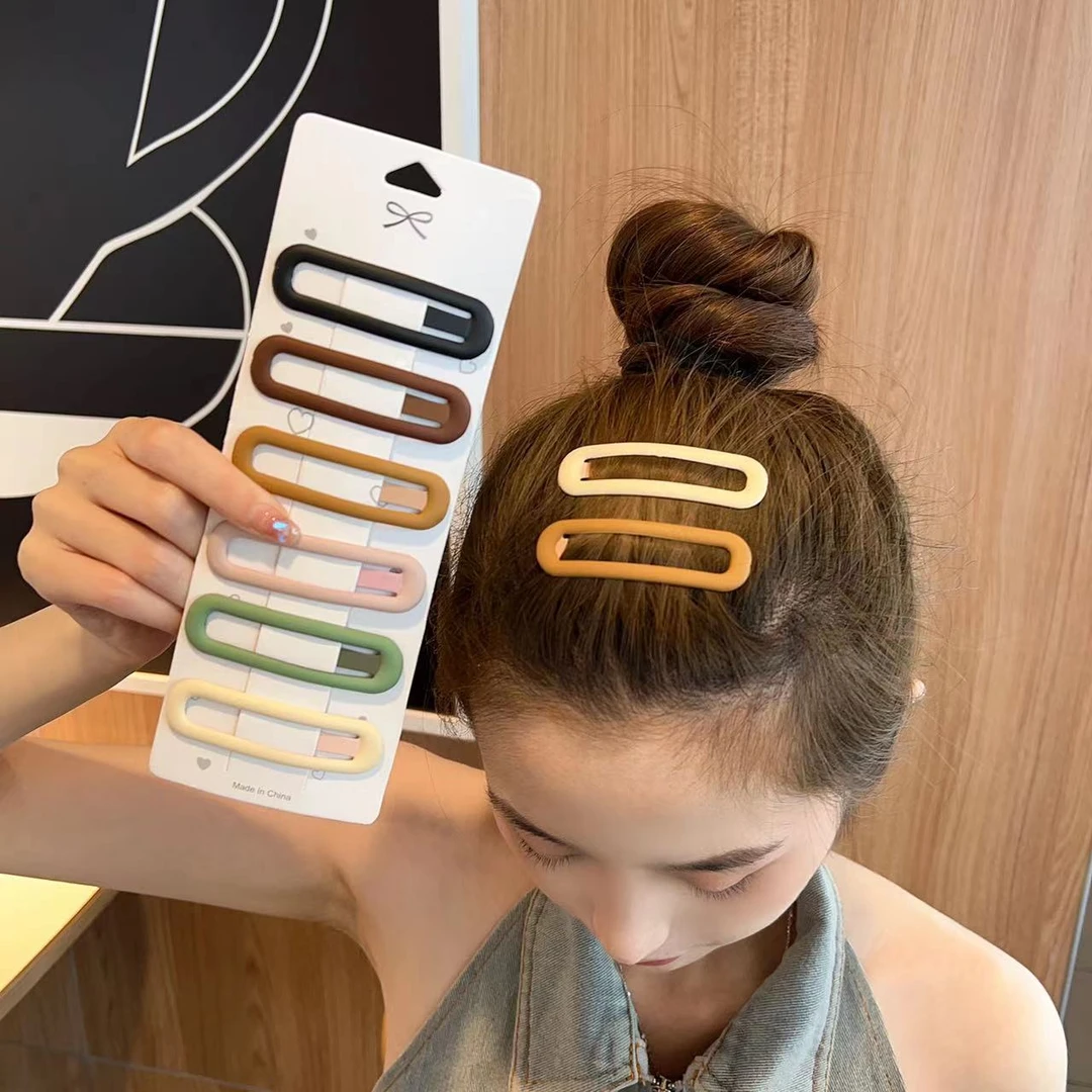 ins简约百搭刘海侧边夹磨砂椭圆形碎发BB夹碎发夹甜美可爱发夹子