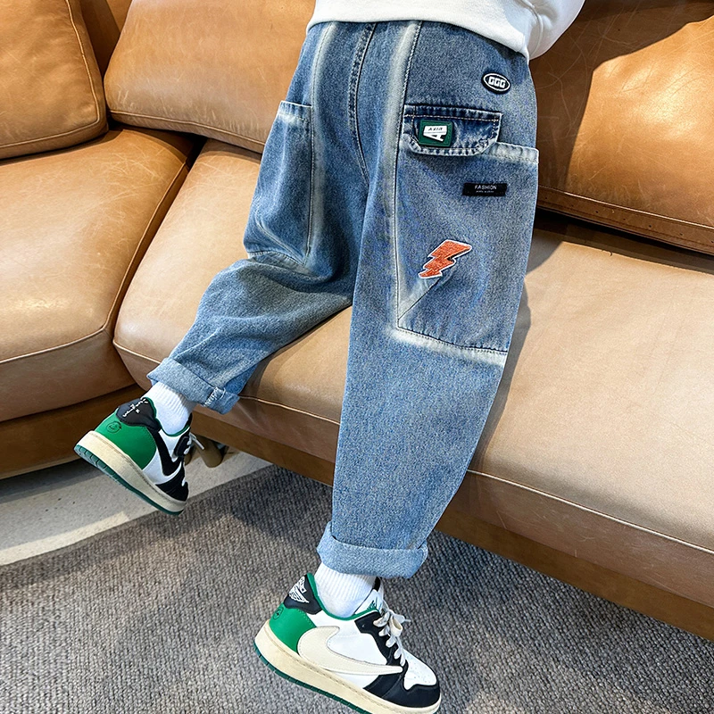 【断码清仓】6063男童牛仔裤秋款儿童裤子气中大童男孩春装休闲韩版