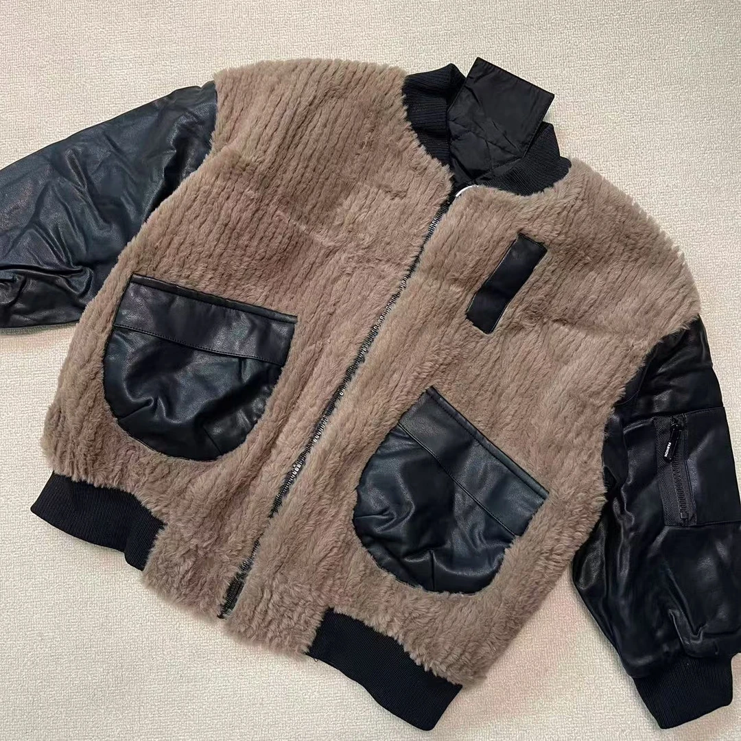 【断码清仓】男童冬季夹棉外套秋冬款中大儿童洋气男孩冬装毛毛衣潮