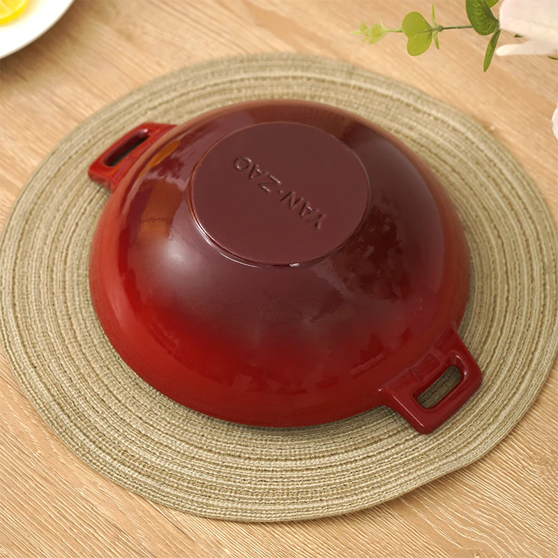 YANZAO/焱造铸铁珐琅锅24口径小炒锅