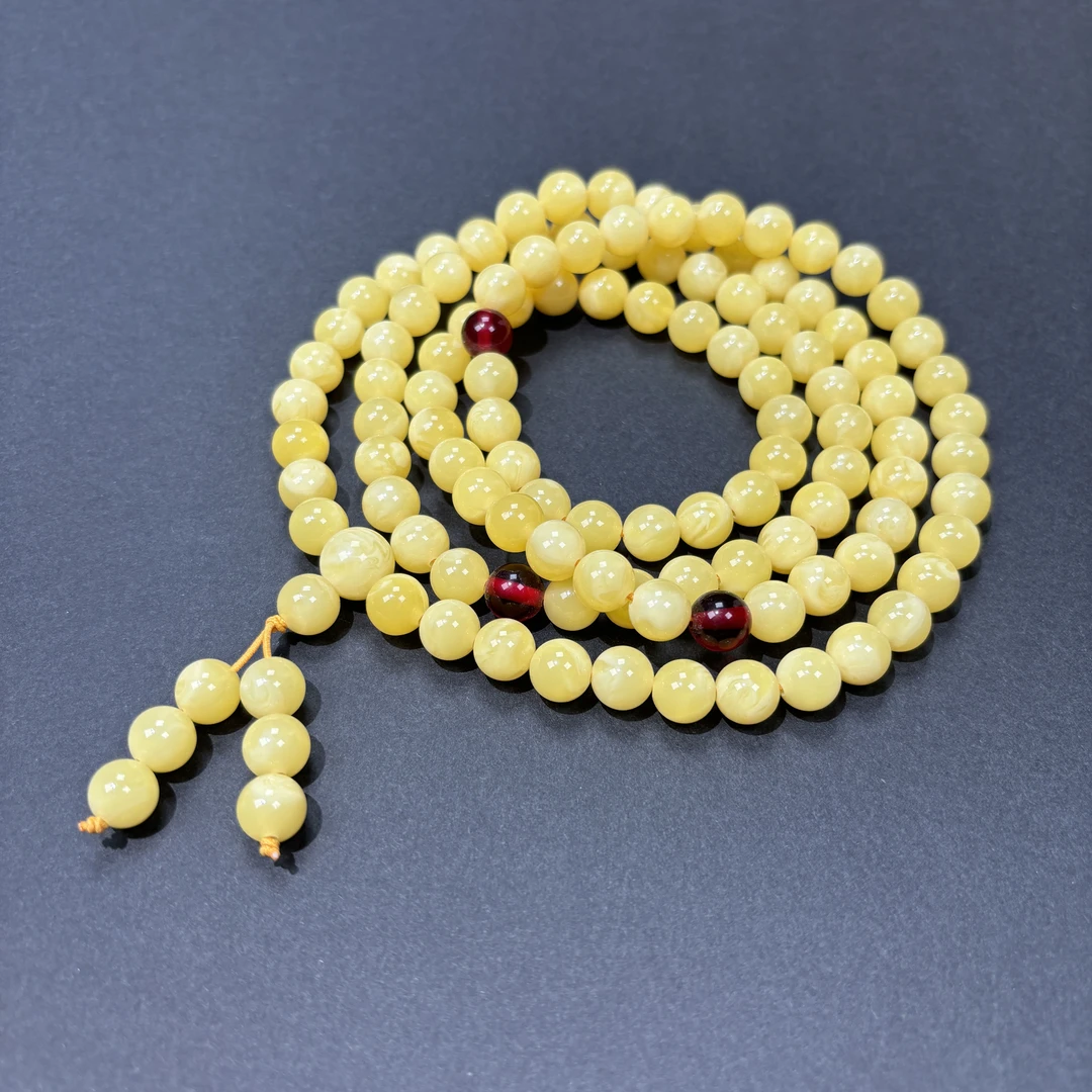 【双11特惠】波斯新蜜天然料纯色礼品款108颗8mm多圈圆珠手串S10083