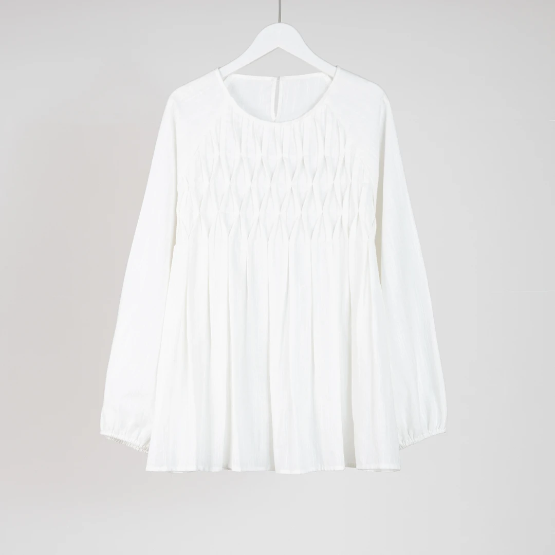 （几里与麻）春季文艺设计感百搭时尚衬衫  衣长68胸围108 044525