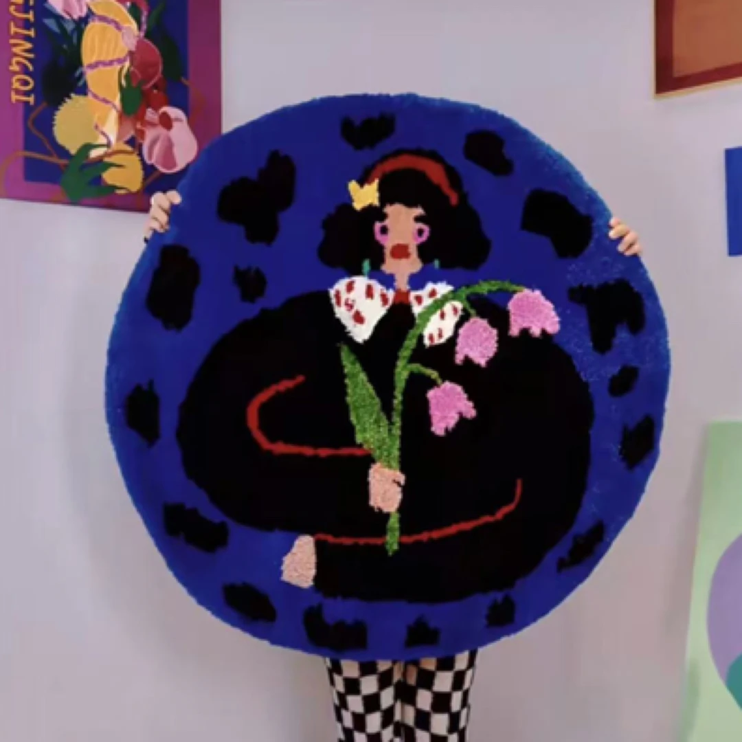 白雪公主 100*100圆形 创意装饰毯