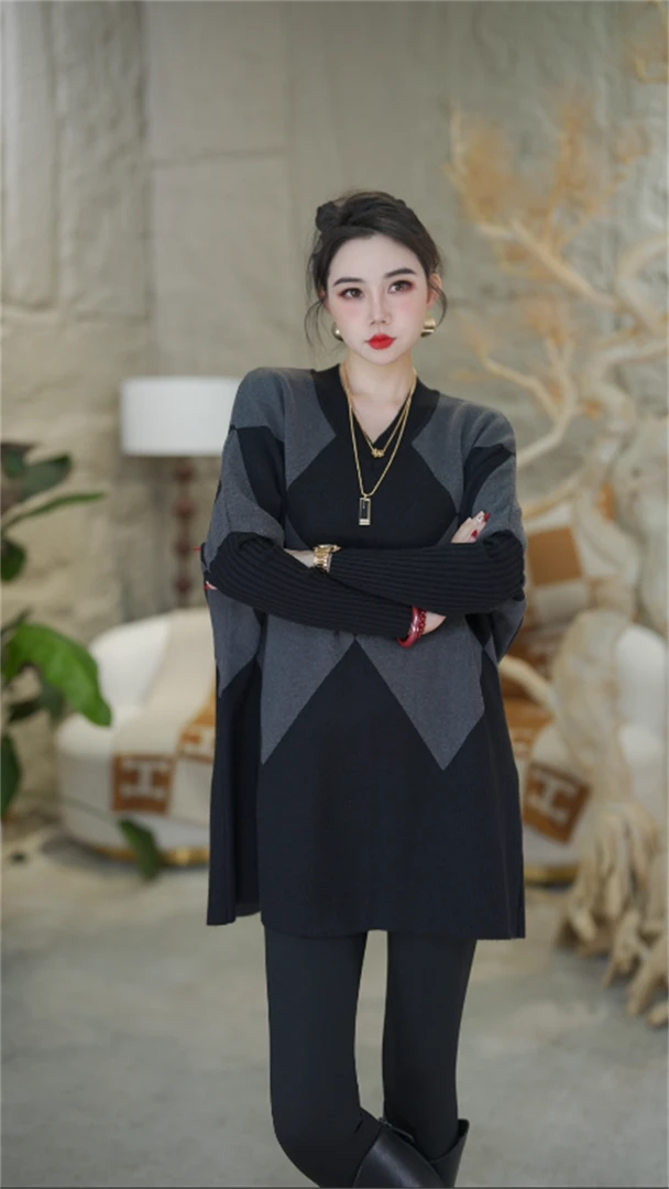 春夏新款保暖【初见】必备时尚上档次洋气高档宽松毛衣上衣-6668#