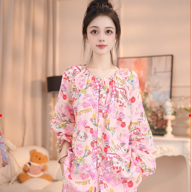 【粉底多巴胺】婷睡衣女套装气质夏季宽松甜美大码碎花时尚休闲