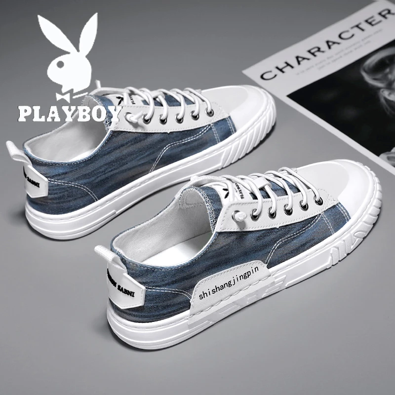花花公子帆布鞋子男款秋季新款潮流小白男鞋休闲百搭运动男士板鞋