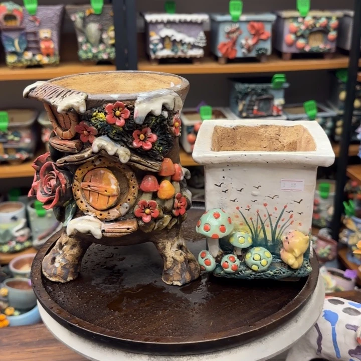 【闪购商品】沙**瑰粗陶手捏