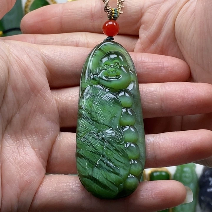 和田玉（碧玉）颈饰猫未镶嵌