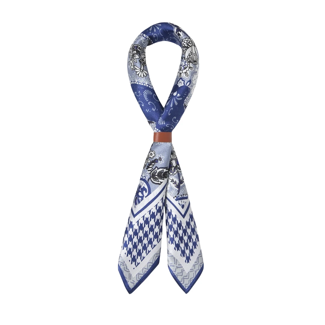 五花花项 连衣裙搭配丝巾百搭碎花