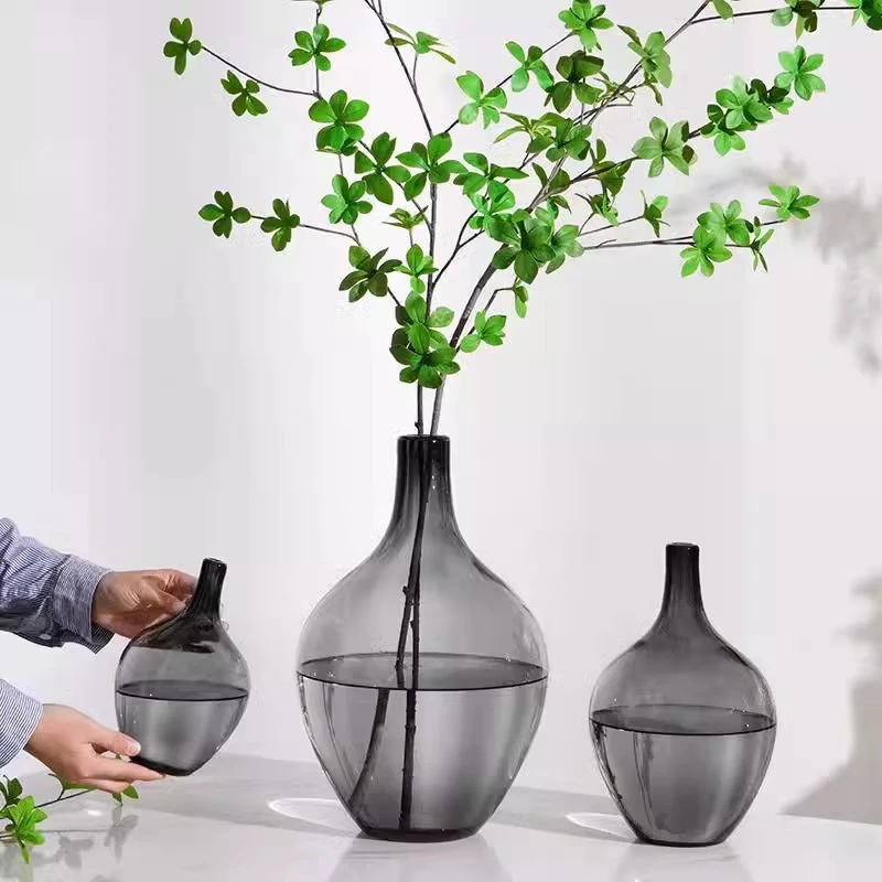 大肚吊瓶水养吊钟龙柳马醉木生活家居专用艺术感落地花瓶浪漫摆件