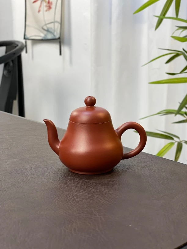 思婷壶朱泥小品约120毫升实用茶器潮州工夫水平壶茶具紫砂壶红泥
