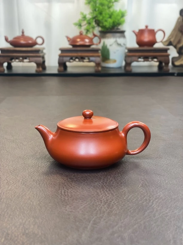 红泥明炉壶全手工手拉壶薄胎潮州泡茶器小品壶大口壶499
