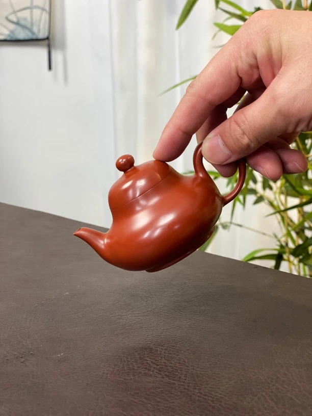 开福壶红泥全手工潮州水平壶手拉壶茶壶小品壶潮汕工夫茶器纯手工