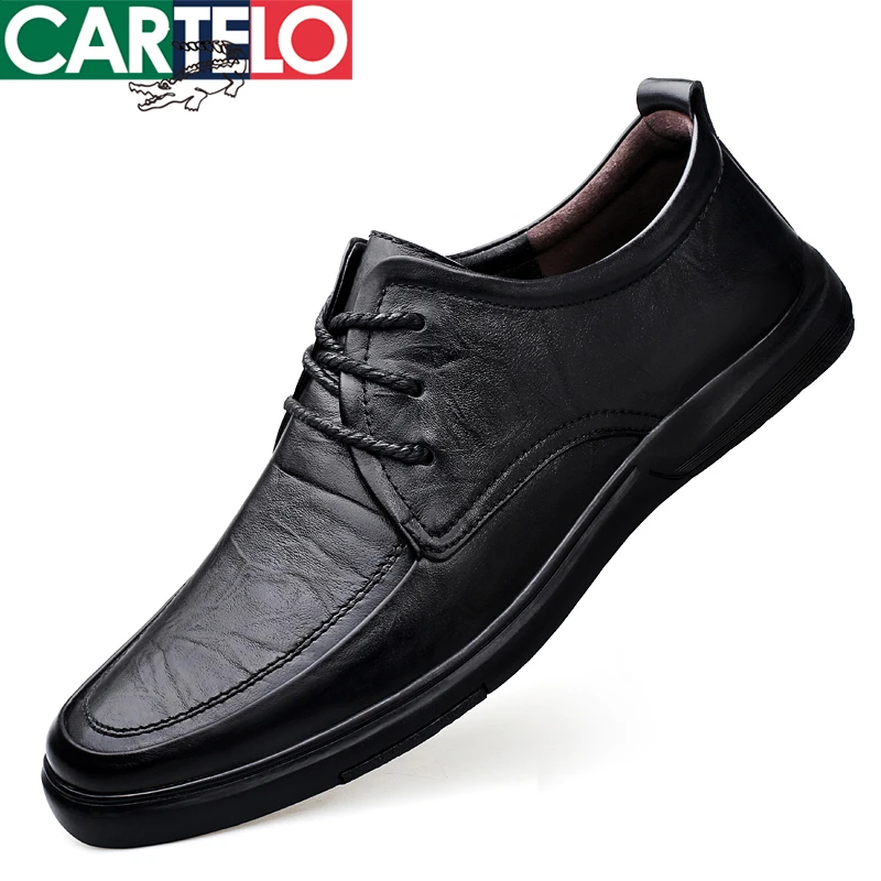 CARTELO/卡帝乐鳄鱼休闲男皮鞋鞋子男士百搭透气软底春季防滑鞋子
