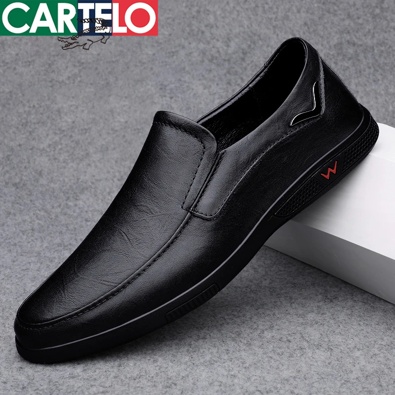 CARTELO/卡帝乐鳄鱼2025年夏季新款男士休闲春季男鞋舒适透气皮鞋